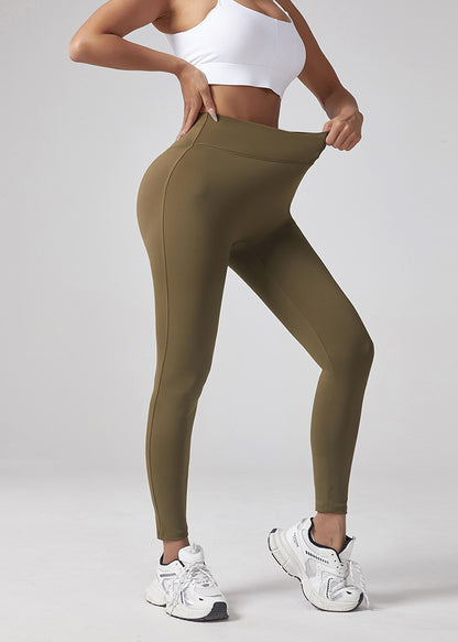 V-waist Elastic Sports Leggings, Women's Peach Hip Lifting Running Speed Drying Yoga Pants