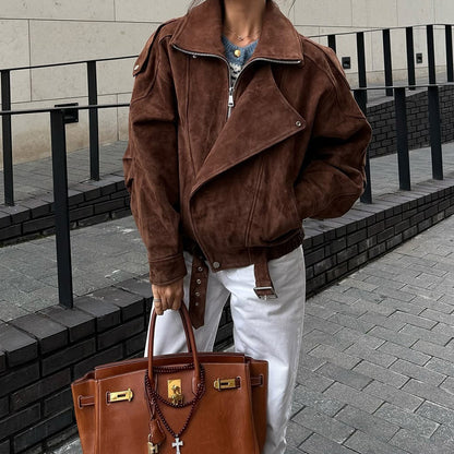 Women's Casual Zip Up Jacket, Fall Long Sleeve Outerwear Coat With Pockets